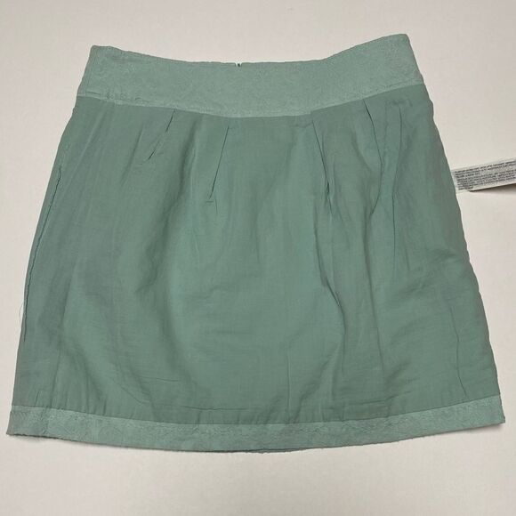 Zara Mint Green Embroidered Pleated Mini Skirt - Picture 6 of 9